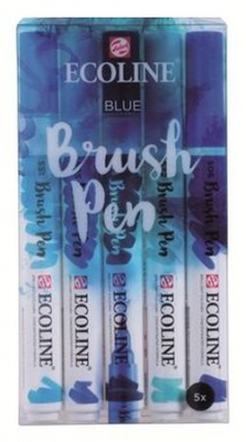 Маркеры акварельные Royal Talens Ecoline Brush Pen  5цв оттенки синие