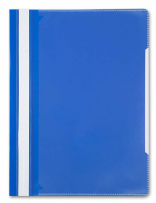 Скоросшиватель пластиковый A4 с прозрачной обложкой-карманом Бюрократ 160/120мкм глянцевый синий
