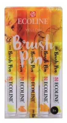 Маркеры акварельные Royal Talens Ecoline Brush Pen  5цв оттенки желтые