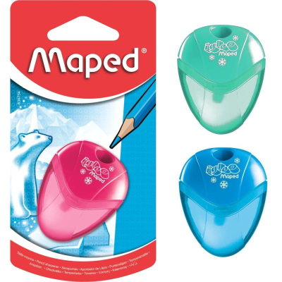 Точилка 1 диаметр Maped i-gloo с контейнером цвета ассорти в блистере