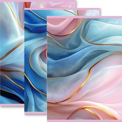 Тетрадь A4&nbsp;&nbsp;48л клетка на скрепке Светоч картонная обложка 'Нежный шёлк' 3 дизайна