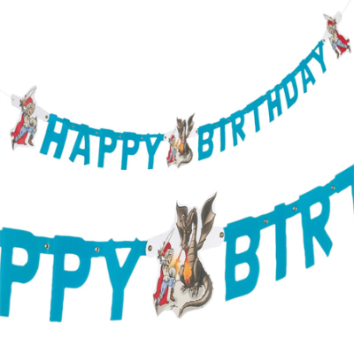 Гирлянда-буквы Herlitz Happy Birthday Рыцарь бумажная 180см