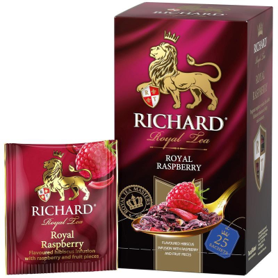 Чай Richard травяной 'Royal Raspberry' с гибискусом яблоком и малиной  25пак х 2г