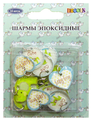 Шармы Decola 16шт эпоксидные Baby голубые