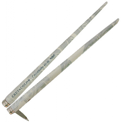 Ручка-держатель пера для каллиграфии и черчения Cretacolor серебристо-белый мраморный корпус