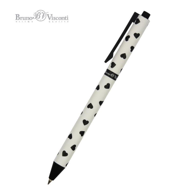 Ручка шариковая автоматическая BrunoVisconti® 0.5мм 'ArtClick' синяя 'Сердечки'