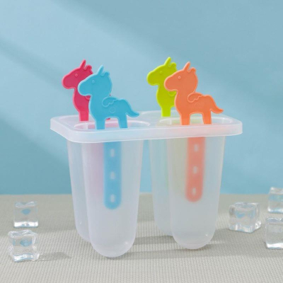 Форма для мороженного пластиковая Цветной единорог 12.5х8х14см 4 ячейки