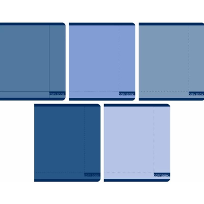 Тетрадь A5&nbsp;&nbsp;48л клетка на скрепке Lamark картонная матовая обложка 'Синяя гамма' 5 дизайнов