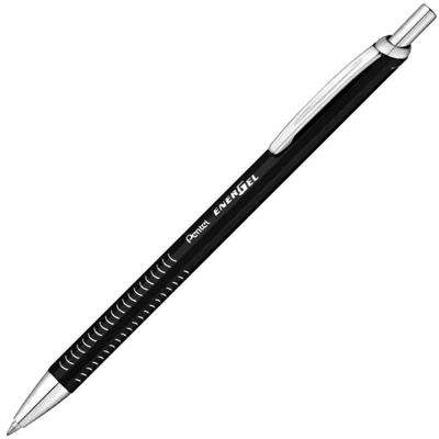 Ручка гелевая Pentel 'EnerGel' Metal Lite 0.7мм металлический корпус Black с прозрачным футляром в блистере