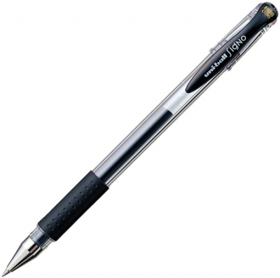 Ручка гелевая Uni-Ball 0.38мм Signo DX с резиновой манжетой черная