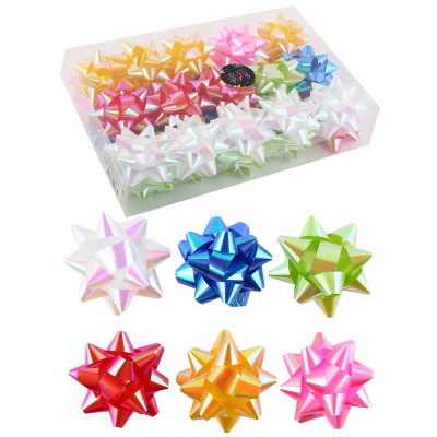 Бант декоративный  72мм перламутр ассорти полипропилен