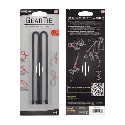 Стяжка Nite Ize Gear Tie® 12" - 30.5см&nbsp;&nbsp;2шт черная