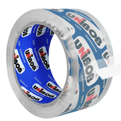 Клейкая лента упаковочная кристально-прозрачная 0.048х 66м/3" 45мкм UNIBOB® 600