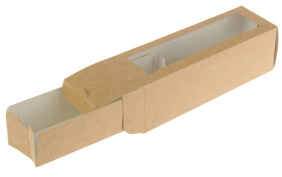 Коробка для макаронс 18х5.5х5.5см крафт 
