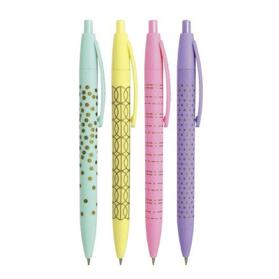 Ручка шариковая автоматическая deVENTE 0.7мм 'Pastel' синяя 4 цвета корпуса ассорти