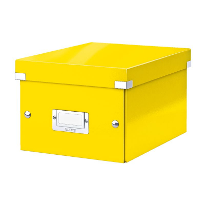 Короб архивный ламинированный картон Leitz Click-n-Store 22х16х29см сборный WOW желтый