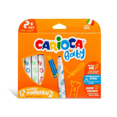 Фломастеры  12цв Carioca Baby утолщенные в картонной коробке