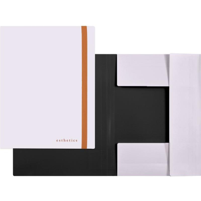 Папка с резиновой застежкой пластиковая A4 до 200л с 3 клапанами deVENTE 'Esthetics' фактура 'soft-touch' лавандово-пепельная