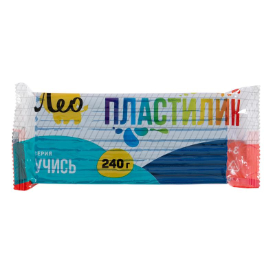 Пластилин в брусках Лео 'Учись' 240г синий