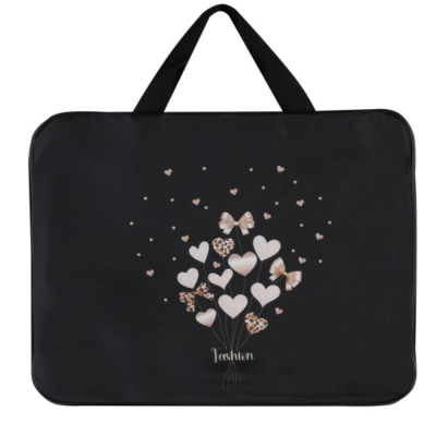 Папка-портфель Кокос с ручками 26х34х6см на молнии текстиль 'Fashion hearts'