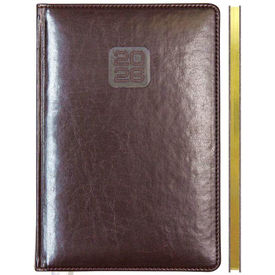 Еженедельник 2026 A4 deVENTE 'Bravo' 128стр твердая обложка с поролоном искусственная кожа бордовый