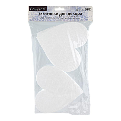 Заготовка для декорирования из пенопласта Love2art Сердечки h-15см 4шт
