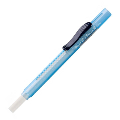 Ластик-карандаш пластиковый Pentel 'Clic Eraser-2' прозрачный синий корпус