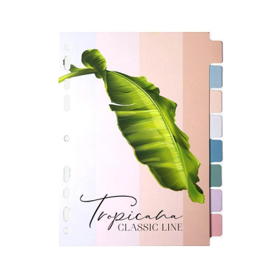 Разделители для тетради на кольцах A5  8л deVENTE 'Tropicana' White картон