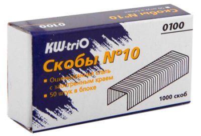 Скобы №10/4&nbsp;&nbsp;1000шт KW-trio