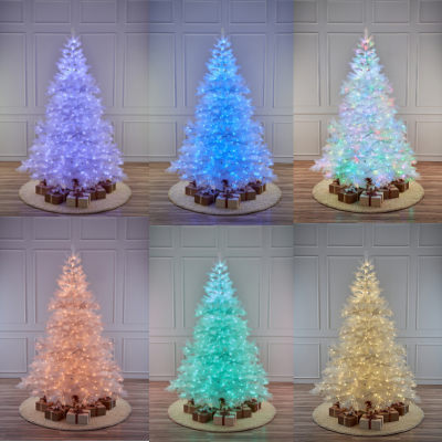 Ель искусственная 2.10м Max Christmas "Монблан хрустальная литая с RGB гирляндой"