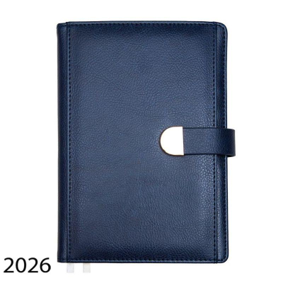 Ежедневник 2026 A5 deVENTE 'Denver' 336стр тонированный блок твердая обложка с хлястиком на магнитной застежке искусственная кожа синий