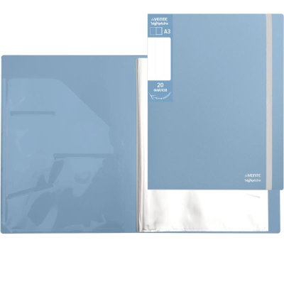 Папка A3&nbsp;&nbsp;20 карманов deVENTE 'sigNATURE' с дополнительным внутренним карманом на резиновой застежке Сумеречно синяя