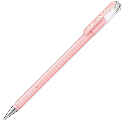 Ручка гелевая Pentel 0.8мм Hybrid Milky пастельная розовая