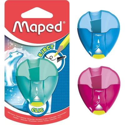 Точилка 1 диаметр Maped i-gloo 'Eject' с освобождением грифеля с контейнером цвета ассорти в блистере