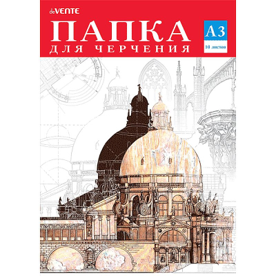 Бумага для черчения A3&nbsp;&nbsp;10л 160г deVENTE 'Собор' в папке