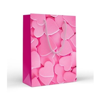 Пакет подарочный 13х18см ламинированный 'Розовые сердечки'