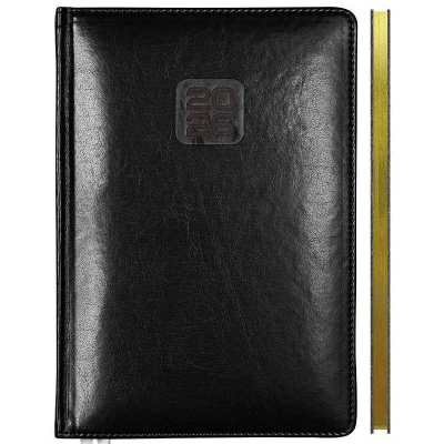 Еженедельник 2026 A4 deVENTE 'Bravo' 128стр твердая обложка с поролоном искусственная кожа черный