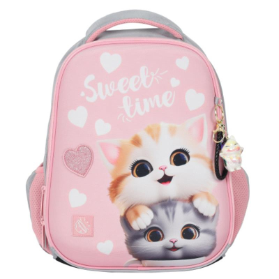 Ранец Кокос FIRST 29х39х17см эргономичная спинка два отделения 'Cute cats'