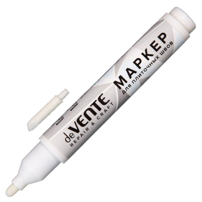 Маркер для плиточных швов deVENTE 'Grout' сменный наконечник 3-5.0мм антибактериальный белый в блистере