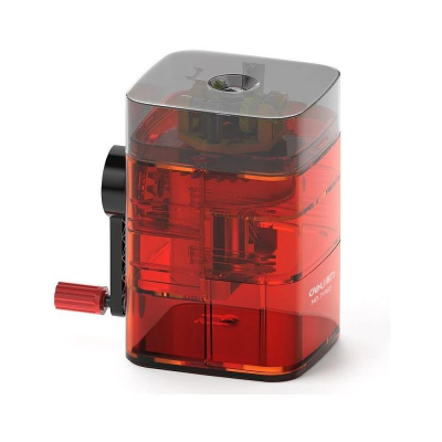 Точилка механическая Deli c вертикальной подачей карандаша красная