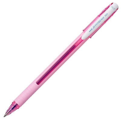 Роллер Uni-Ball 0.7мм Jetstream-101 Fancy Colour с резиновой манжетой розовый корпус синий