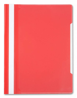 Скоросшиватель пластиковый A4 с прозрачной обложкой-карманом Бюрократ 160/120мкм глянцевый красный