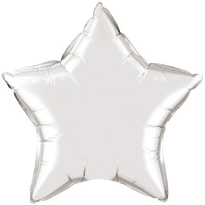 Шар воздушный фольгированный Звезда серебрянный Flex Metal 78см