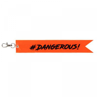 Фликер-брелок для пешеходов Кокос  'DANGEROUS' 18х3см красный с карабином