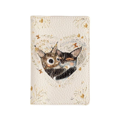 Обложка для паспорта BrunoVisconti® экокожа 'Love me' Котики приносят счастье