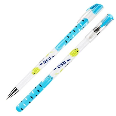 Ручка гелевая Deli 0.5мм 'Cat' игольчатый стержень синяя