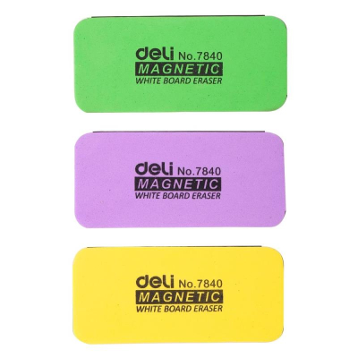 Губка для доски Deli&nbsp;&nbsp;11х5х2см магнитная цвета ассорти