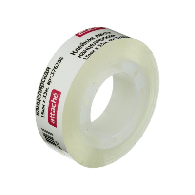 Клейкая лента 0.015х33м/1" Attache прозрачная