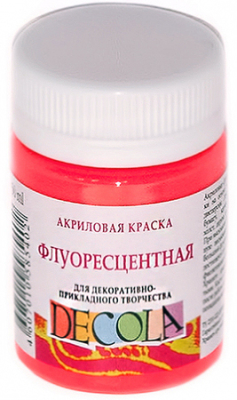 Краска акриловая флуоресцентная Decola красная светлая 50мл