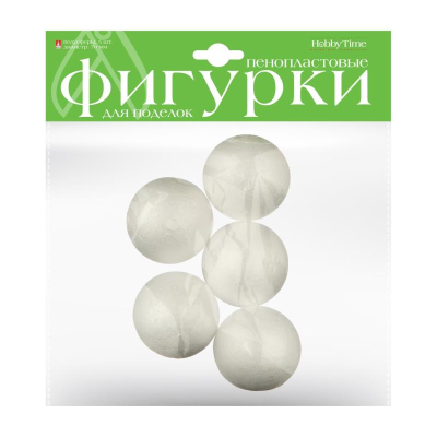 Заготовка для декорирования из пенопласта Hobby Time Полусфера d-7см 5шт